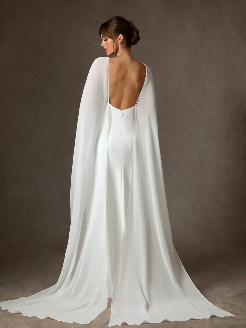 NWT Azazie Caity Dress Diamond White Size 14 | Wedding Formal Chiffon Gown - Picture 16 of 16